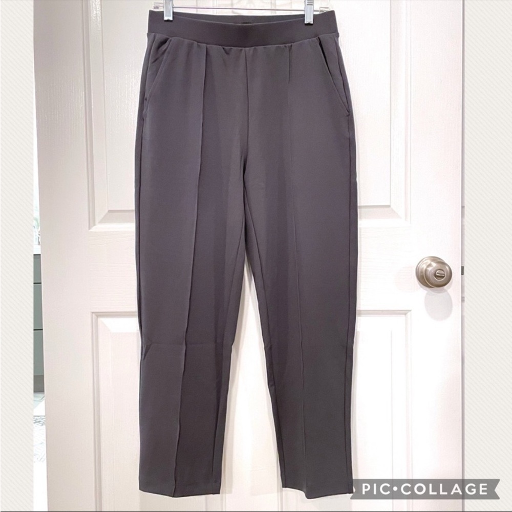 Loft Coastal Gray Pintucked Fluid Taper Pull On High Waist Ankle Pants NWT - Picture 6 of 8